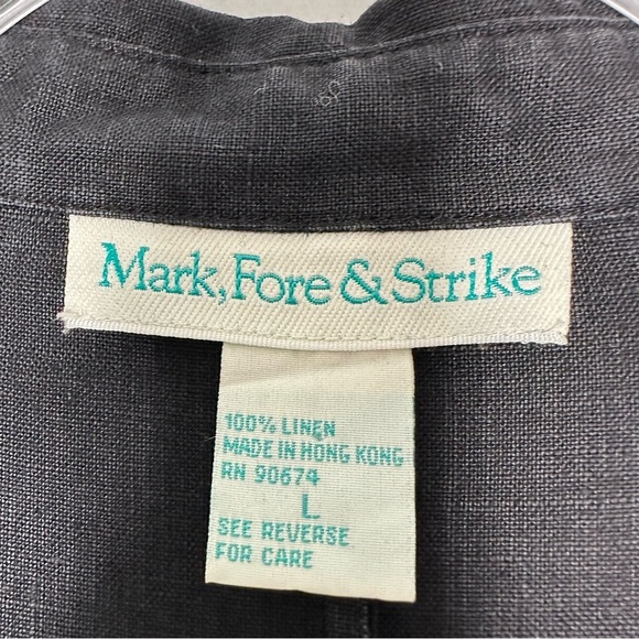 Mark Fore & Strike Vintage Black Linen Dress Shift Size L - Picture 2 of 12